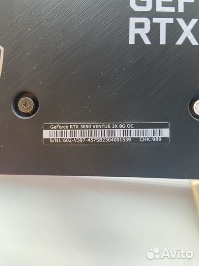 Видеокарта RTX 3050 ventus 2X 8G OC