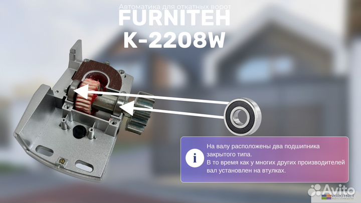 Привод для откатных ворот Furniteh K-2208W