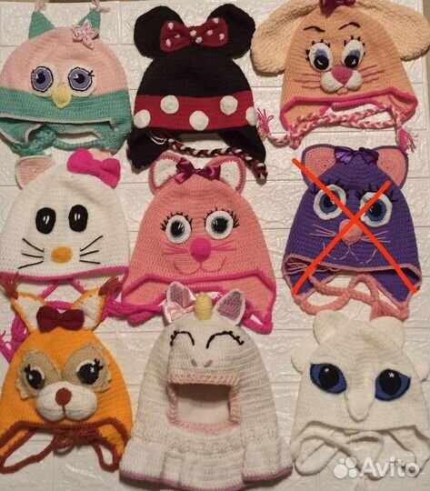 Шапка вязанная для девочки (разные внутри)