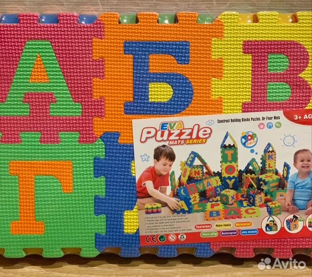 Детский коврик - пазл (буквы и цифры) Новый в уп