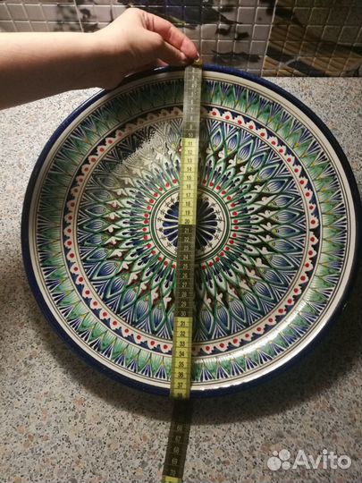 Ляган синий 38 см. плоский