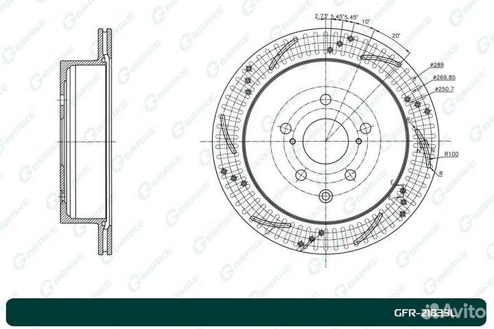 Диск тормозной перфорированный задний слева