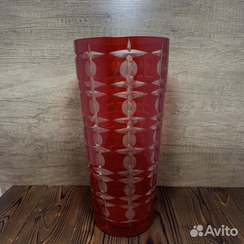Большая Ваза Для Цветов Рубиновое Стекло СССР