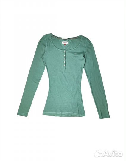 Базовый лонгслив tommy hilfiger ribbed cotton