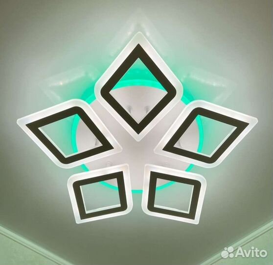 Люстра потолочная светодиодная RGB, 90вт