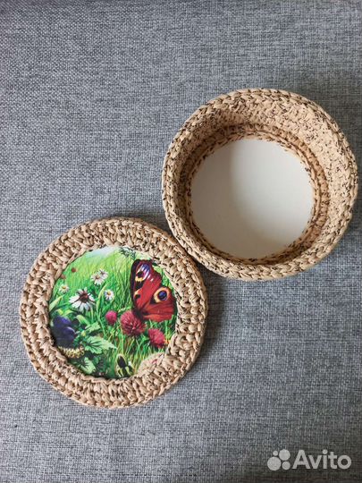 Корзина из трикотажной пряжи; подарок