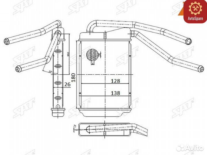Радиатор отопителя салона daewoo nexia 96