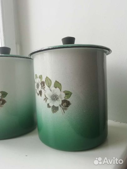 Эмалированные банки для сыпучих продуктов