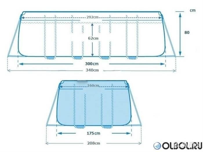 Каркасный бассейн Intex 26784 + фильтр-насос, лест