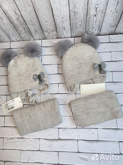 Комплект шапка и снуд. Новые
