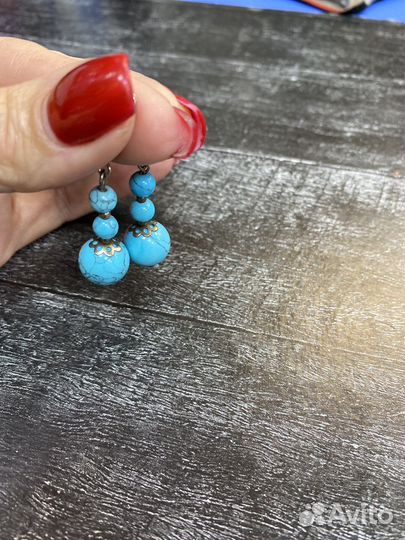 Серьги из бирюзы