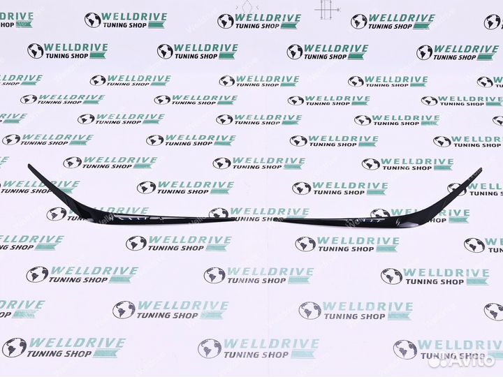 Реснички на фары BMW 5 G60 черные