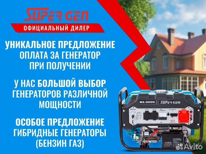 Бензиновый генератор supergen WX-3800G