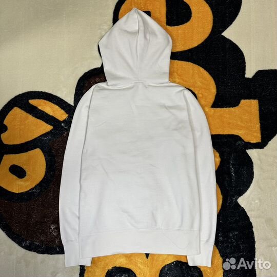 Bape applique full zip hoodie white