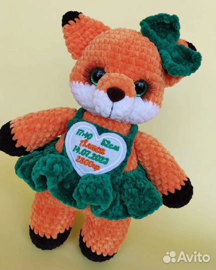 Лисичка, игрушка ручной работы, Лисёнок, лиса