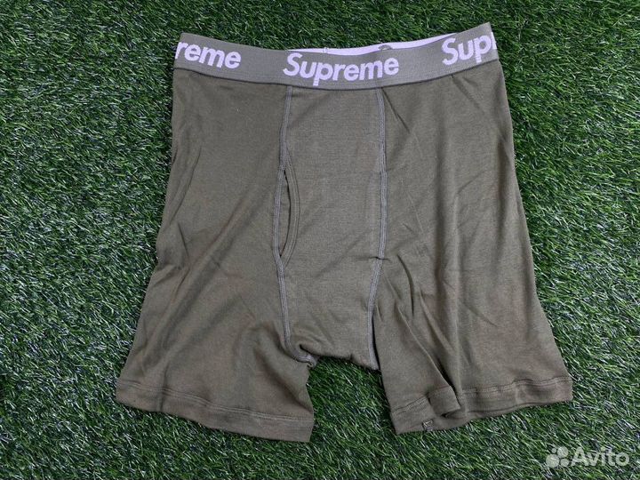 Трусы Supreme Hanes Boxers Green S-XL Оригинал