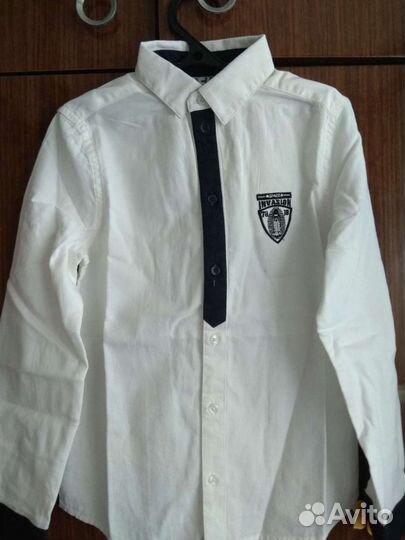 Рубашка школьная голубая ф.VAN cliff, р.128