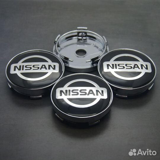 Заглушки на диски nissan d-60 мм комплект 4 шт