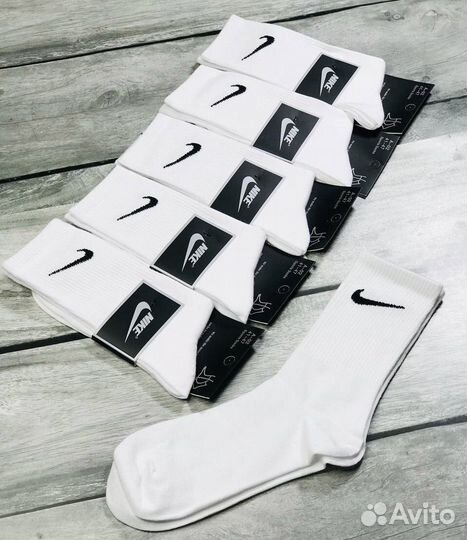 Носки nike высокие белые