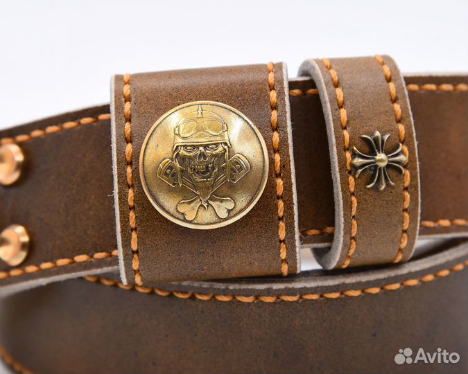 Ремень кожаный ручной работы