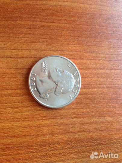 Монета Liberty Quarter Dollar 1993г (перевёртыш)