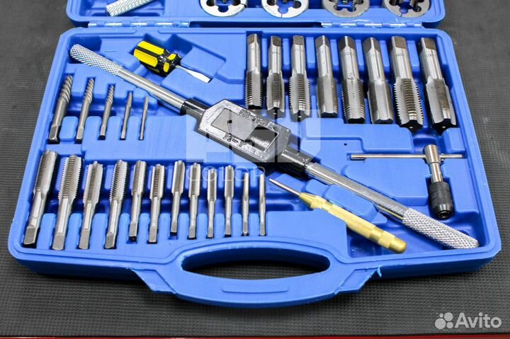 Набор метчиков и плашек метрический, 51 предмет