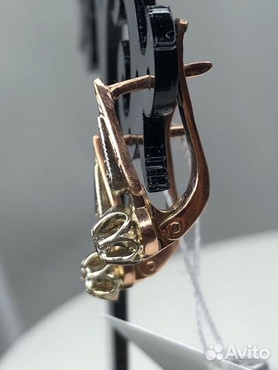 Серьги СССР с бриллиантами золото 585/3,57 гр