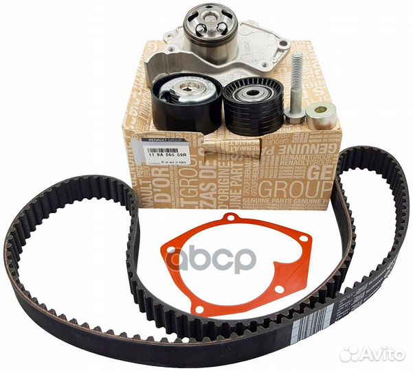 Комп ремень грм+ролик+вод помпа 119A06559R renault