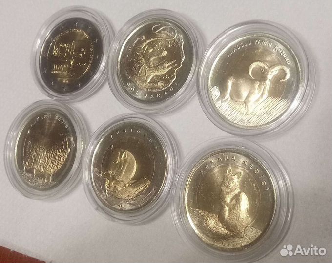 1 лира Турции красная книга, животные UNC