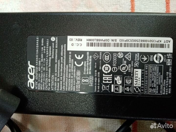 Блок питания Acer 19V, 7.1A