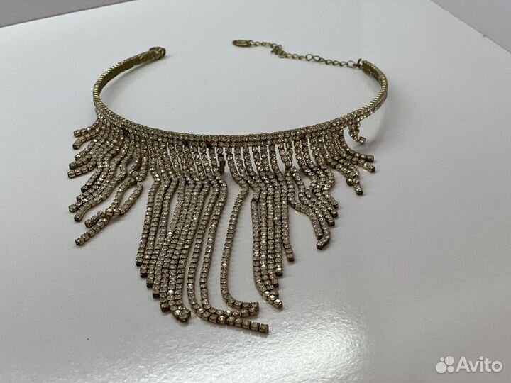 Ожерелье-чокер Zara золотой с камнями