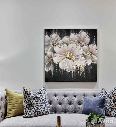 Интерьерная живопись картина со стразами