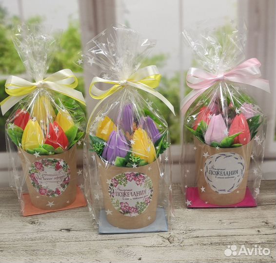 Тюльпаны из мыла ручной работы