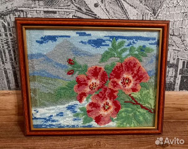 Картина вышитая бисером и крестиком 