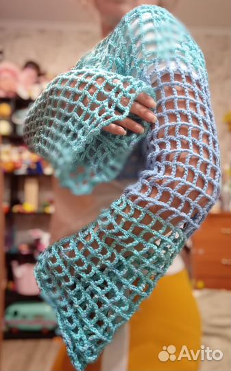 Кофта сетка вязаная y2k