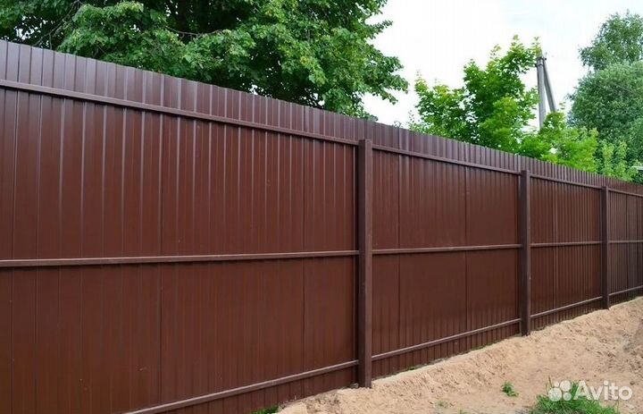 Забор из профлиста замер бесплатно под ключ