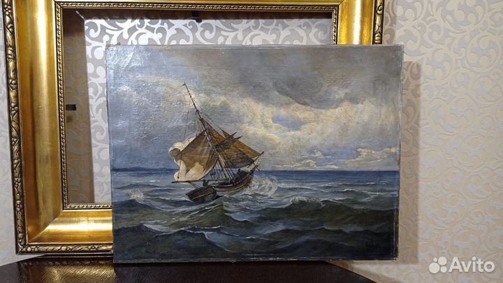 Картина старинная. Холст. Масло