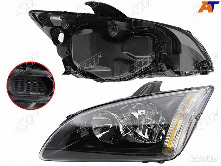 Фара ford focus II 05-08 LH черная