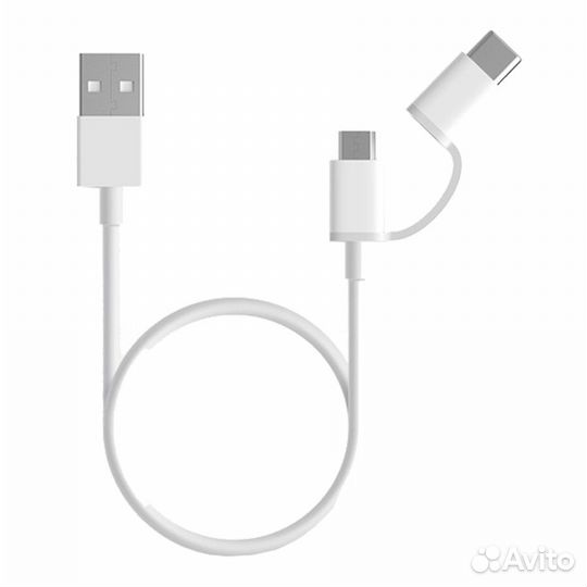 Кабель Xiaomi ZMI 2 in 1 Type-C Micro Usb 0.3m - W
