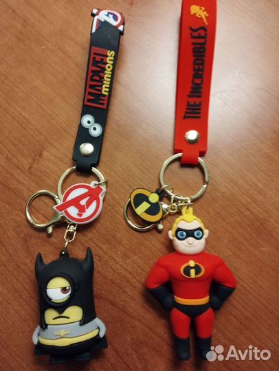 Брелок marvel minions, minecraft, THE incredibles