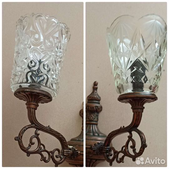 Винтажный светильник СССР бра хрусталь