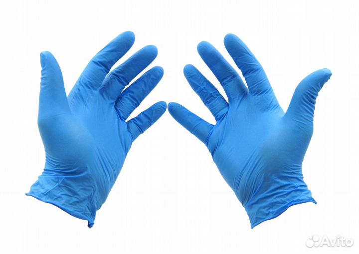 Перчатки медицинские Wally Plastic, 100 шт,голубой