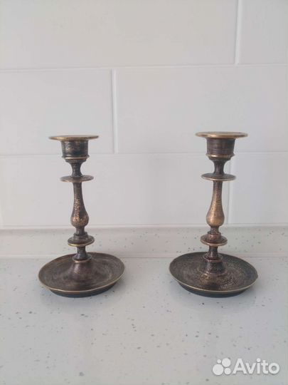 Старинные бронзовые подсвечники