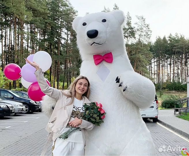 Поздравление от белого медведя мишки и разных