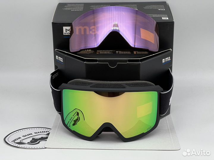 Сноуборд маска Anon M3 W/SPR Prcv Vrbl Grn