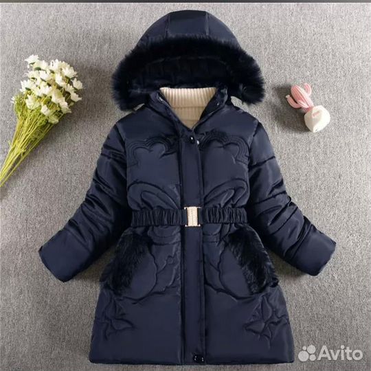 Стеганое пальто с капюшоном
