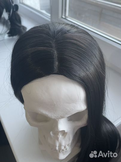 Черный парик длинный прямой без челки 100+ см