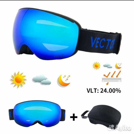 Очки маска с магнитной линзой vector