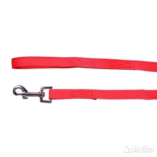 Поводок 15мм х 2м стропа шурум-бурум красный для собак