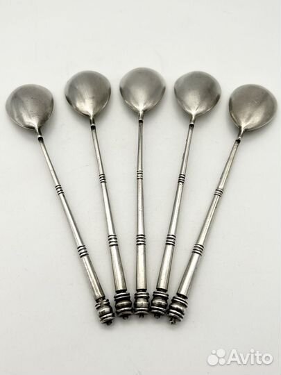 Набор 5 чайных ложек серебро 84 проба 132,3 гр